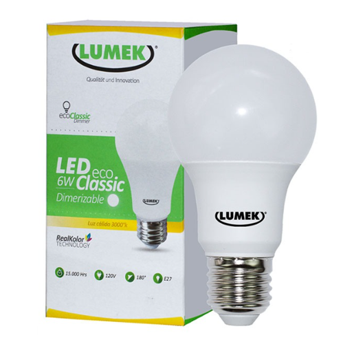 Bombillo LED Lumek E27 Eco Classic Dimmer 6W 3000K